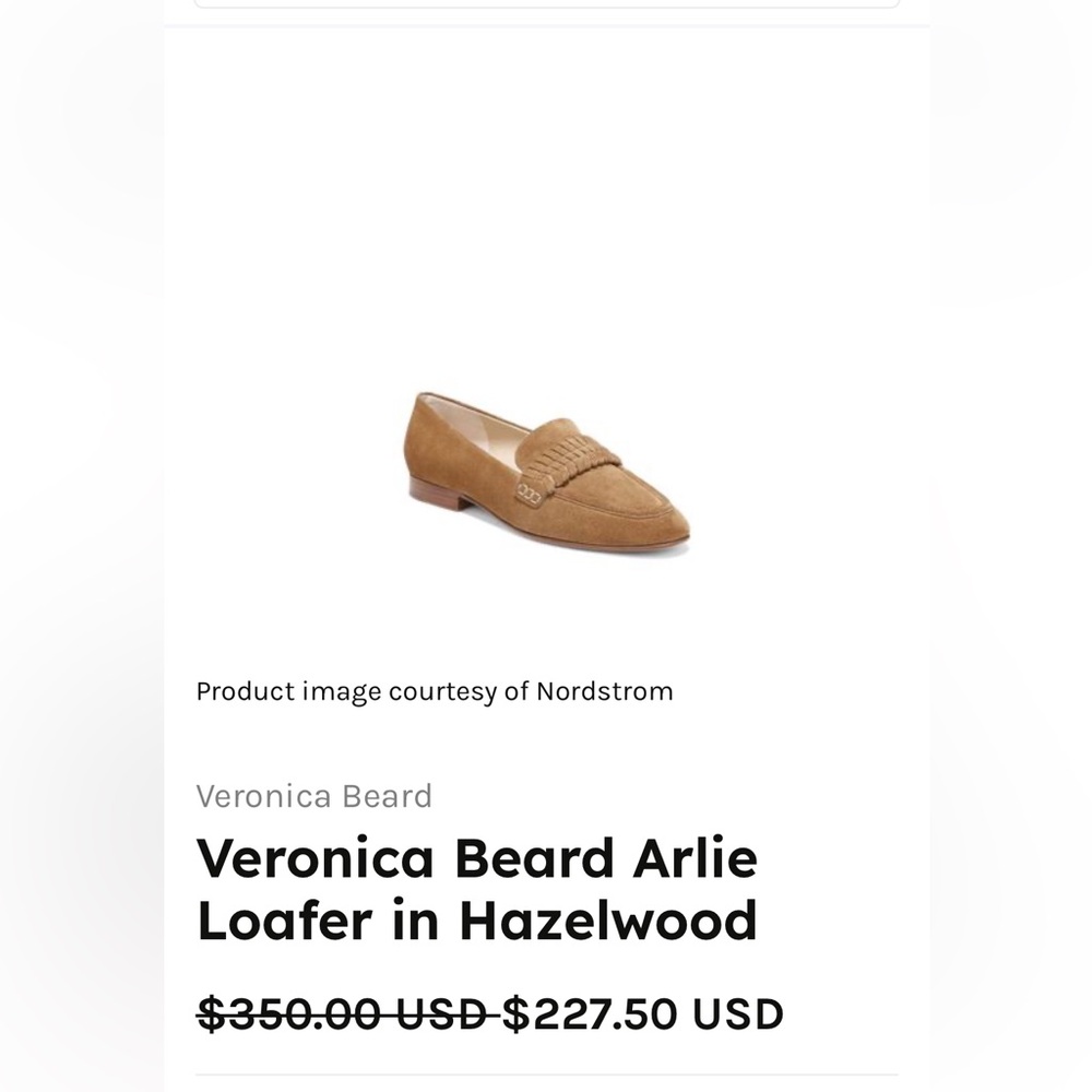 Veronica Beard Arlie Loafer in Hazelwood 6.5